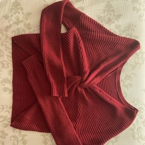 Maroon Tie in the back Sweater from Hollister. Size XS. Great for the fall.